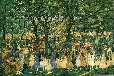 may day central park von Maurice Prendergast als Kunstdruck auf Leinwand