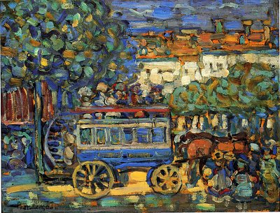 paris omnibus von Maurice Prendergast als Kunstdruck auf Leinwand