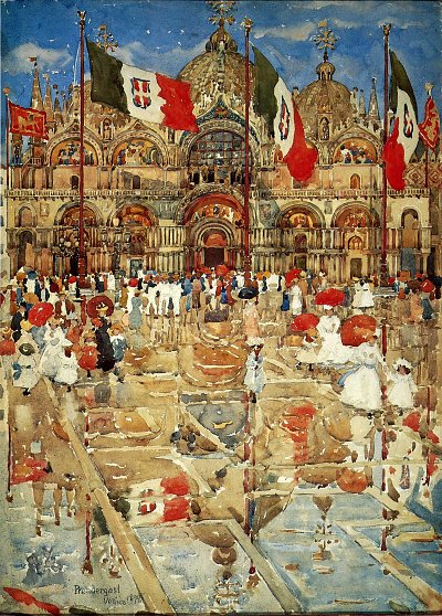 splash of sunshine and rain von Maurice Prendergast als Kunstdruck auf Leinwand