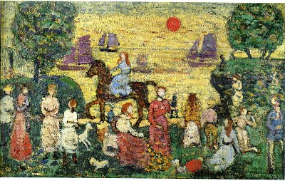 sunset and sea fog 1923 von Maurice Prendergast als Kunstdruck auf Leinwand