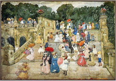 the mall central park von Maurice Prendergast als Kunstdruck auf Leinwand