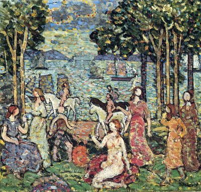 the promenade von Maurice Prendergast als Kunstdruck auf Leinwand