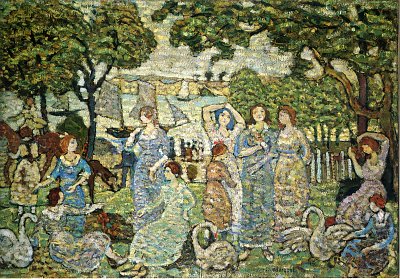 the swans von Maurice Prendergast als Kunstdruck auf Leinwand