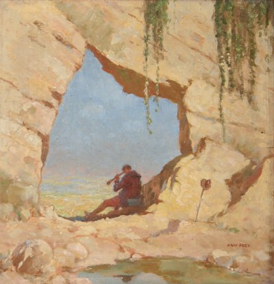 Auf der Wanderung von Max Frey als Kunstdruck auf Leinwand