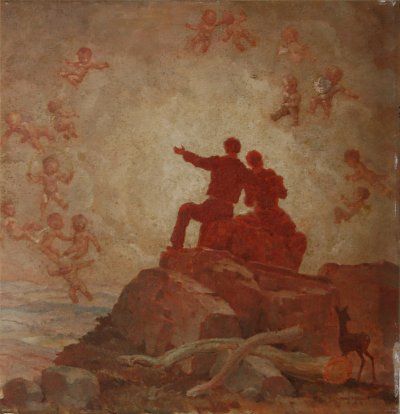 Das Auge sieht den Himmel offen von Max Frey als Kunstdruck auf Leinwand