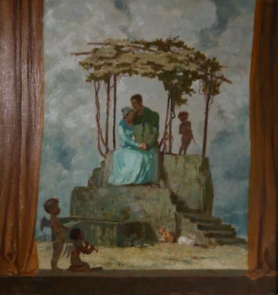 Ehepaar in Laube von Max Frey als Kunstdruck auf Leinwand