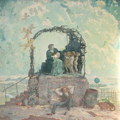 Maria in der Laube von Max Frey als Kunstdruck auf Leinwand