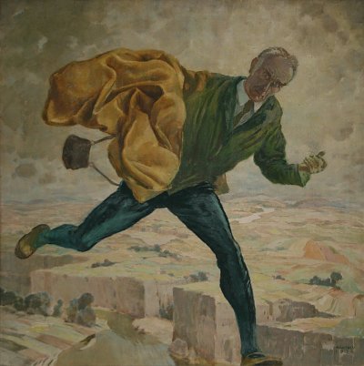 Selbstportrait von Max Frey als Kunstdruck auf Leinwand