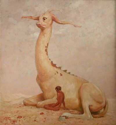 Tier und Mensch von Max Frey als Kunstdruck auf Leinwand