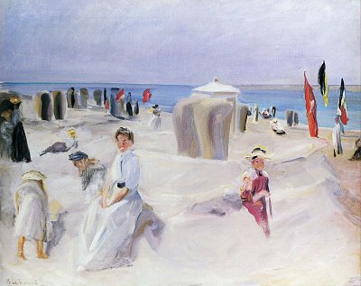 Am Strand von Nordvijk von Max Liebermann als Kunstdruck auf Leinwand