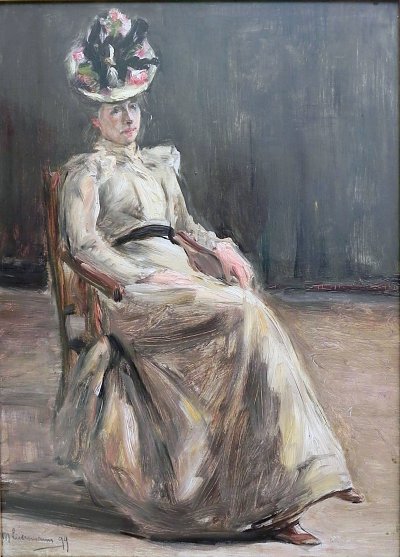 Damenbild von Max Liebermann als Kunstdruck auf Leinwand