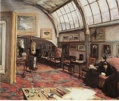 Das Atelier des Kuenstlers von Max Liebermann als Kunstdruck auf Leinwand