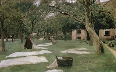 Die Rasenbleiche von Max Liebermann als Kunstdruck auf Leinwand