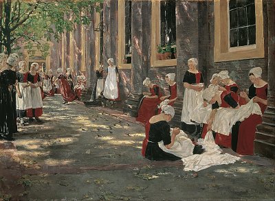 Free Period in the Amsterdam Orphanage von Max Liebermann als Kunstdruck auf Leinwand