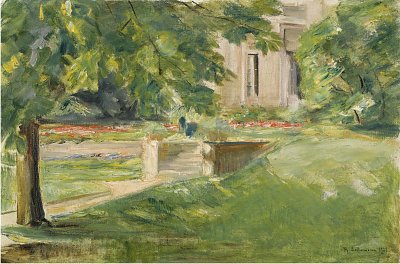 Haus und Terrasse nach Suedwesten von Max Liebermann als Kunstdruck auf Leinwand