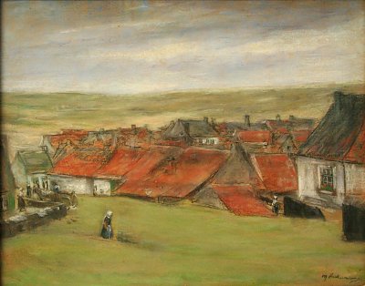 Hollaendisches Dorf von Max Liebermann als Kunstdruck auf Leinwand