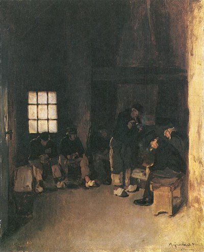 In der Lotsenstube von Max Liebermann als Kunstdruck auf Leinwand