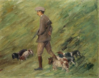Jaeger in den Duenen von Max Liebermann als Kunstdruck auf Leinwand