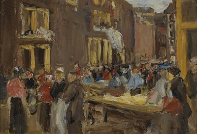Judengasse in Amsterdam von Max Liebermann als Kunstdruck auf Leinwand