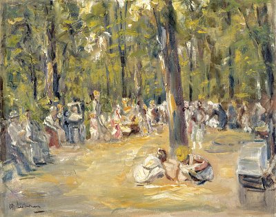Kinderspielplatz im Berliner Tiergarten von Max Liebermann als Kunstdruck auf Leinwand
