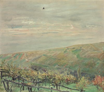 Landschaft mit fliegendem Vogel von Max Liebermann als Kunstdruck auf Leinwand
