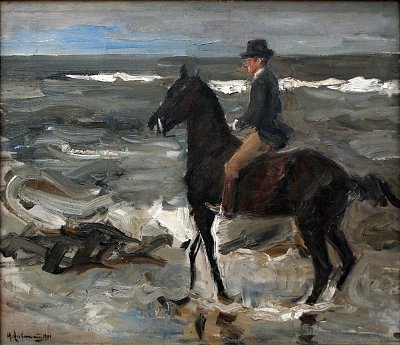 Le Cavalier sur la plage von Max Liebermann als Kunstdruck auf Leinwand