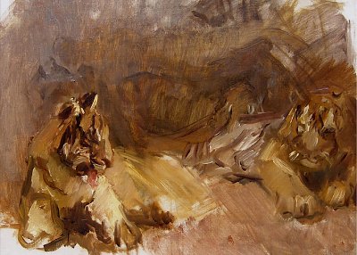 Loewenstudie von Max Liebermann als Kunstdruck auf Leinwand
