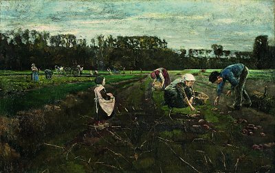 Potato Harvest von Max Liebermann als Kunstdruck auf Leinwand