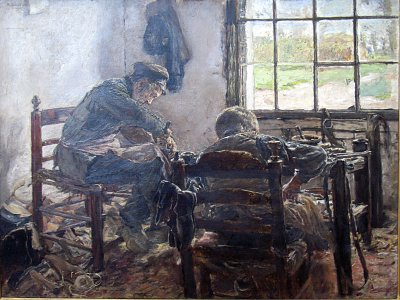 Schusterwerkstatt anagoria von Max Liebermann als Kunstdruck auf Leinwand