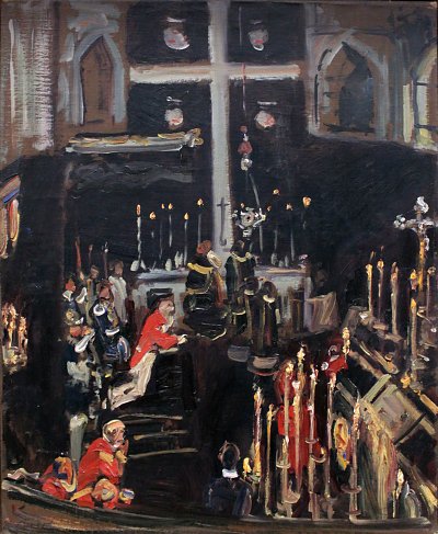 Seelenmesse der Sankt Georgsritter von Max Liebermann als Kunstdruck auf Leinwand