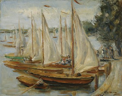 Segelboote am Wannsee von Max Liebermann als Kunstdruck auf Leinwand