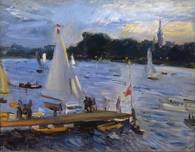 Segelboote von Max Liebermann als Kunstdruck auf Leinwand