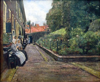 Stevenstift in Leiden von Max Liebermann als Kunstdruck auf Leinwand