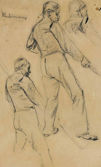 Studie eines Mannes von Max Liebermann als Kunstdruck auf Leinwand