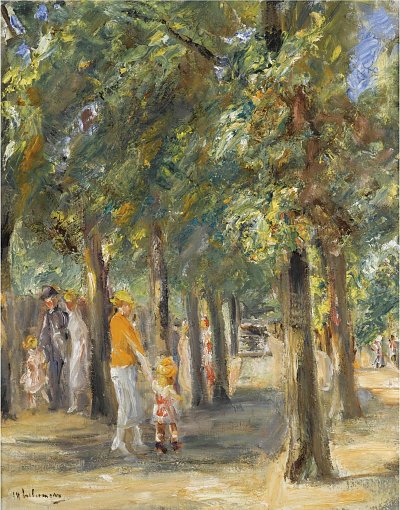 Tiergartenszene von Max Liebermann als Kunstdruck auf Leinwand