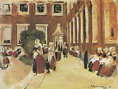 Waisenhaus study von Max Liebermann als Kunstdruck auf Leinwand