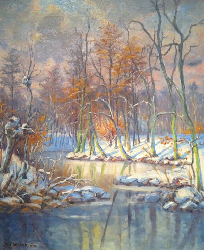 park winter von Max Oehler als Kunstdruck auf Leinwand