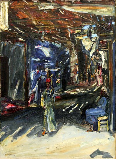 Bazar in Assuan von Max Slevogt als Kunstdruck auf Leinwand