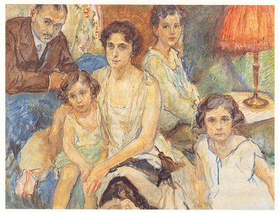 Die Familie des Arztes Janos Plesch von Max Slevogt als Kunstdruck auf Leinwand