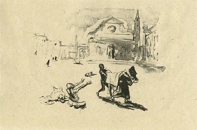 Die Pest in Florenz von Max Slevogt als Kunstdruck auf Leinwand