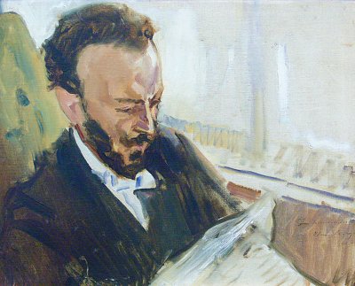 Francisco d Andrade Zeitung lesend von Max Slevogt als Kunstdruck auf Leinwand