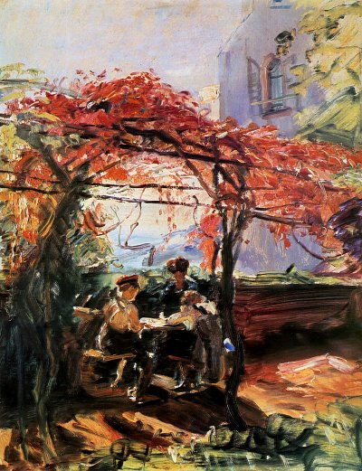 artist s children in garden von Max Slevogt als Kunstdruck auf Leinwand