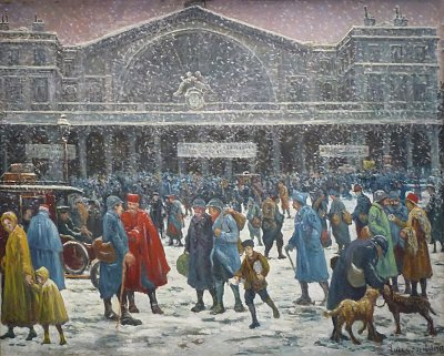 Gare de l Est sous la neige von Maximilien Luce als Kunstdruck auf Leinwand