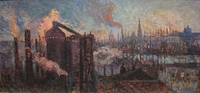 Grand Ville Industrielle von Maximilien Luce als Kunstdruck auf Leinwand