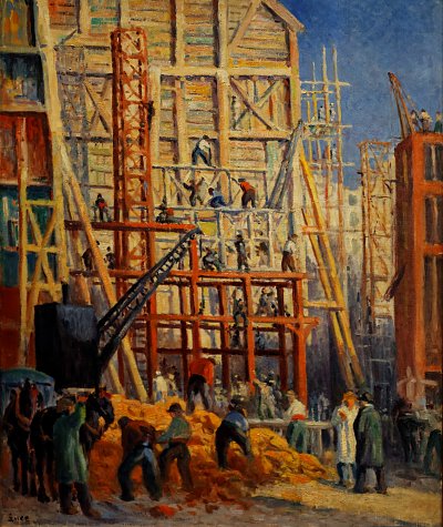 Le_ hantier von Maximilien Luce als Kunstdruck auf Leinwand