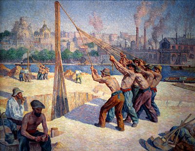 Les batteurs de dieux entre von Maximilien Luce als Kunstdruck auf Leinwand