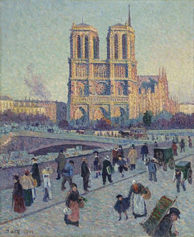The Quai Saint Michel and Notre Dame von Maximilien Luce als Kunstdruck auf Leinwand