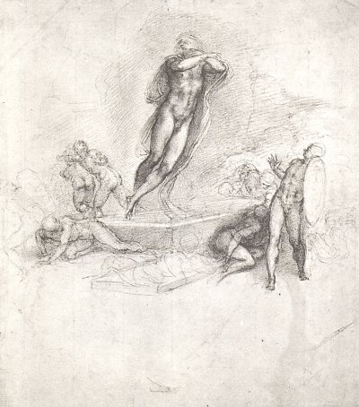 Auferstehung von Michelangelo als Kunstdruck auf Leinwand