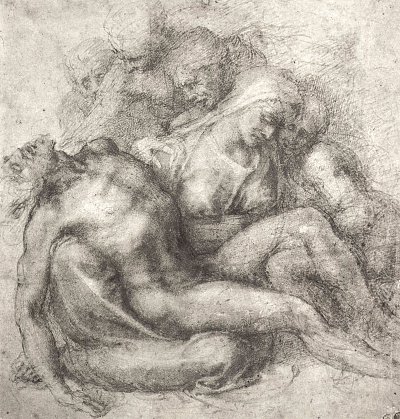 Beweinung Christi von Michelangelo als Kunstdruck auf Leinwand