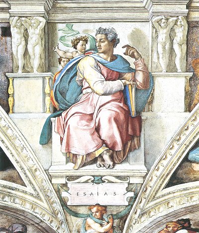 Sixtinische Kapelle Sibyllen und Propheten Der Prophet Jesaja von Michelangelo als Kunstdruck auf Leinwand